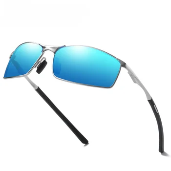Поляризованные солнцезащитные очки UV400, мужские солнцезащитные очки для рыбалки, меняющие цвет, в квадратной оправе, мужские спортивные очки для вождения.