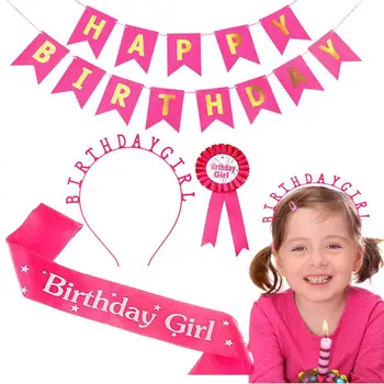 Пояс на День Рождения для Девочек | Декоративный Церемониальный Баннер С Днем Рождения | Изысканные Аксессуары для Вечеринки по Случаю Дня Рождения со Значком Crown Co