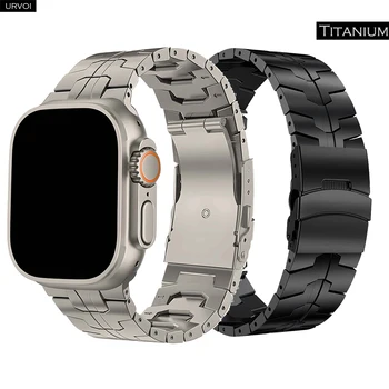 Ремешок URVOI Full Titanium Edition для Apple Watch Ultra Series 8 7 6 SE54321 ремешок для iWatch металлический браслет-звено современное запястье