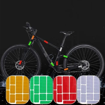 Светоотражающая наклейка на велосипед, Светоотражающие наклейки, Самоклеящиеся водонепроницаемые светоотражающие наклейки на рамку ночной безопасности, отражатель