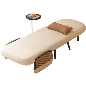 Скандинавский одноместный диван-кровать из массива дерева, Складывающийся для маленькой квартиры двойного назначения, Гостиная, спальня, тканевый диван двойного назначения