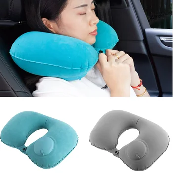 Стекающиеся U-образные надувные воздушные подушки Портативная подушка для сна, отдыха на шее, подголовник для сна, подушка для кемпинга на открытом воздухе