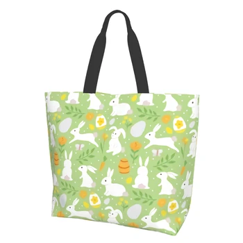 Сумка-тоут Green Easter Bunny Дорожная сумка через плечо, сумочка, кошелек для занятий йогой, в тренажерном зале, на пляже