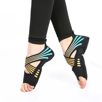 Удобные противоскользящие фитнес-упражнения в помещении Танцевальные носки для пилатеса Профессиональные носки для йоги с пятью пальцами без спинки Балетные женские носки