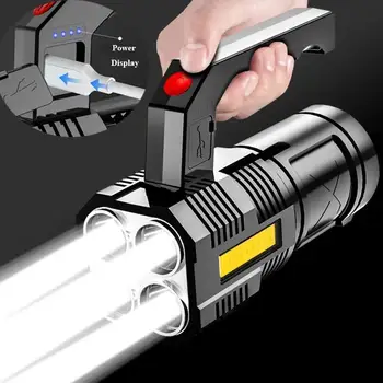 Уличный светодиодный портативный прожектор patrol light USB перезаряжаемый с боковым освещением, мощный фонарь дальнего действия