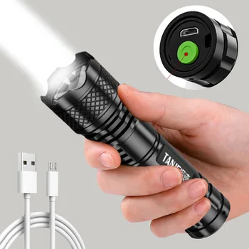 Ультра яркий светодиодный фонарик ABS Портативный USB перезаряжаемый для кемпинга на открытом воздухе Бытовой аварийный тактический мини-фонарик