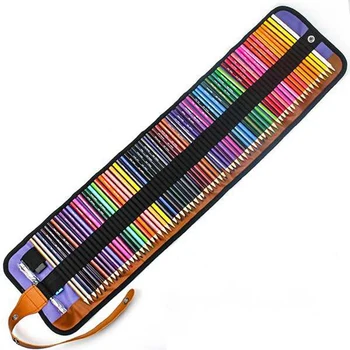 Цветной грифель 72 цвета Набор цветных карандашей Набор рулонных штор Деревянный с резиновым удлинителем для точилки карандашей