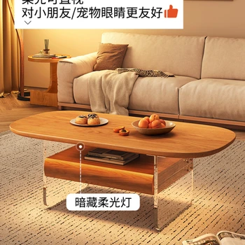 Чайный столик из массива дерева, подвесной шкаф для телевизора в японском стиле, простая гостиная небольшой квартиры