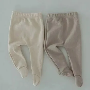 Штаны для малышей, однотонные штаны для маленьких девочек и мальчиков, Повседневные Детские брюки для девочек