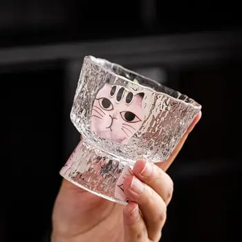 Японская креативная чашка для кошек ручной работы, Термостойкий стакан для виски, чашка для чая с мультяшным цветком, домашняя мужская пара, чашка для воды