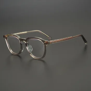 Японский топовый бренд, Классический стиль, Круглые ацетатные очки ручной работы Для мужчин, Женщин, Оправа для оптических очков в стиле ретро, Мужские аксессуары